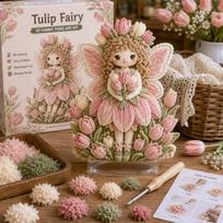 Handmade Flower Fairy Poke Art Kit Thick Board Embroidery Craft Set 3D Festive Plaque  Craft Lovers Style 3 brown