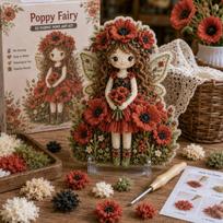 Handmade Flower Fairy Poke Art Kit Thick Board Embroidery Craft Set 3D Festive Plaque  Craft Lovers Style 1