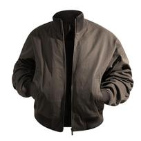 Mens Stand‑Collar Bomber Jacket Full Zip Design Ribbed Trim Windproof Loose Outer Coat With Hand Pockets Fashion Streetwear XXXL ruda