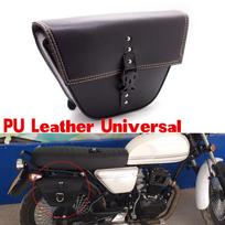 Triangle Synthetic Leather Motorcycle Side Saddle Bag For Cafe Racer ATV Bikes