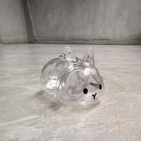 Raktų pakabukai Atminimo augintinio plaukų laikiklis Raktų pakabukas Skaidrus triušio plaukų laikymo dėžutė Kuprinė Cute Bunny gray
