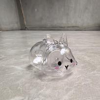 Raktų pakabukai Atminimo augintinio plaukų laikiklis Raktų pakabukas Skaidrus triušio plaukų laikymo dėžutė Kuprinė Blush Bunny gray