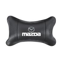 Car Headrest Neck Cushion Carbon Fiber Leather Pillow For Mazda 2 6 3 CX5 CX80 CX70 CX90 MX30 CX60 CX50 CX30 BT50 e-TPV CX3 CX8 black