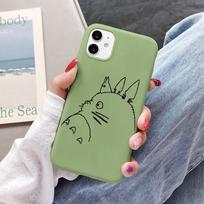 Mielas Totoro Anime Silikoninis Telefono dėklas iPhone 7 6 6s 8 Plus SE2020 5 s X XS XR MAX 12 13Mini 11 Pro Max Minkštas Galinis Dangtelis Coque iPhone SE 2020 beige