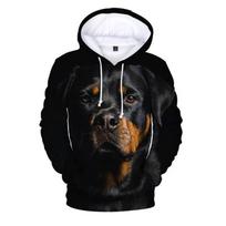 Juodas rotveilerio šunų gobtuvas vyrams 3D spaudos megztiniai Pavasario rudens megztiniai Moteriški madingi megztiniai Streetwear vaikiški paltai 3XL black