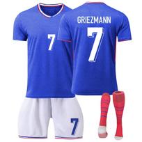 2425France Namų futbolo megztiniai šortai ir kojinės Naujo sezono šortai ir kojinės suaugusiems ir vaikams dydžio rinkinys XS blue