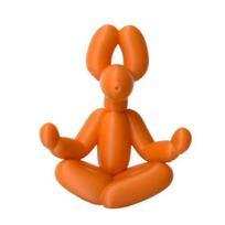 Yousheng Small Meditation Dog Statue Funny Balloon Puppy Figurine Cute Animal Craft for Living Room Desktop Shelf Decor orange