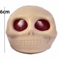 Halloween Stress Balls Squeeze Skull Toys Fidget Decompression Toys Squeeze Skulls With Blood And Maggots Halloween Prank Toys white
