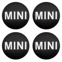 4 vnt. 56+60 mm Automobilio ratlankio centriniai dangteliai, ratlankio apdangalas, ženklelis, emblema, lipdukai MINI Cooper One S JCW R55 R56 F55 F56 R57 R58 R59 R60 tnrjc00 black