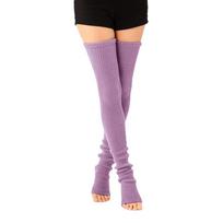 Knitted Leg Warmers Stripe Leg Cover Knee Sleeve Long Stockings  Girls 70cm balta