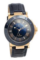 Salvatore Marra Men's Solar Watch, Model SM18112S-PGBL, Royal Blue Leather Strap, 15th Anniversary Edition, 10 ATM mėlyna
