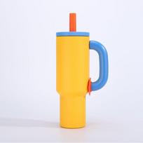 Kuangjie Dopamine 40oz Round Handle Insulated 304 Stainless Steel Ice Buster Cup 40oz white