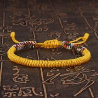 Tibetan Buddhist Bracelet Unisex Handmade Braided King Kong Knot Colorful String Bracelets for Women Men Lovers Lucky Jewelry brown