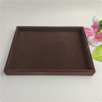 Jewelry Tray with Raised Sides Countertop Fabric Display Rectangular Organizer for Collectors, Coffee Velvet