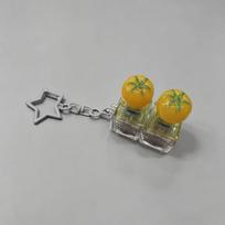 Fruit Keycap Stress Relief Clicker Keychain Mini Vegetable Pendant Keyboard Button Keyring Decompress Fingertip Keyring gray