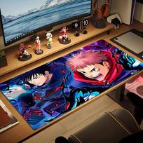 Anime Jujutsu Kaisen Color Mouse Pad Large Gaming Table Cushion Non-slip Laptop Tablet Big Mousepad XXL Mat Mini PC Playmat With Lock edge 50cmx100cm(19.6x39.4inch)