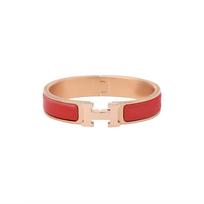 HERMES Clic H Enamel Bangles Women's H700001FO95PM PM koralų raudonos spalvos