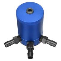 Universal Car Baffled 3-Port Oil Catch Can Tank Auto Vehicle Replacement Air-Oil Separator Waste Gas Oil Pot Breathable Kettle raudona