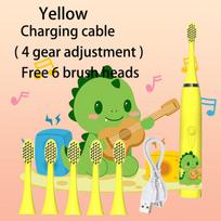 XiaomiChildren Electric Toothbrush Cartoon Kids With Replacement Head Ultrasonic  IPX7 Waterproof Rechargeable Sonic Toothbrush