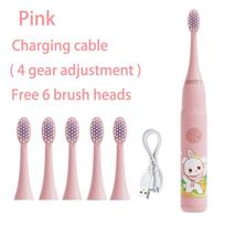 XiaomiChildren Electric Toothbrush Cartoon Kids With Replacement Head Ultrasonic  IPX7 Waterproof Rechargeable Sonic Toothbrush