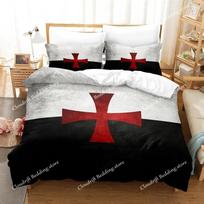 Knights Templar Bedding Set Single Twin Full Queen King Size Aldult Bedclothes Duvet Cover Sets for Bedroom Parure De Lit EU Single 135*200cm/53x79in 3pcs