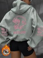 Unisex motociklininko gobtuvas Moto merginos šalmukas Grafika Per dydį Puloveris Džemperis Biker Gatvės stilius Ruduo Žiema XL gray