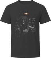 Curly-Coated Retriever Dog Playing Cards Midnight Poker Game T-Shirt 130 gray