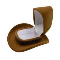 Vintage Western Cowboy Hat Ring Box Personalized Creative Ring Box Jewelry Storage Boxes  Wedding ruda