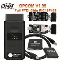 Newest 2026 Opcom 1.99 For Opel Full Chip OP-COM V1.99 FTDI PIC18F458 Can Bus OBD 2 OBD2 Car Diagnostic Cable Tool OP COM 1.99 black