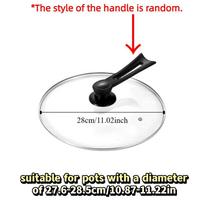 14-38cm/6-15in Vertical Pan Lid Universal Visible Wok Cover Tempered Glass Pot Lid  Dish Stand 28cm 11.02in