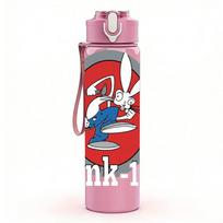 1PC White Rabbit Cartoon 750ml sports water bottle leakproof straw lid outdoor office home rožinė