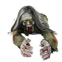Elektrinis Helovino ropojantis zombis Animatroninis vaiduoklis Baisi dekoracija Lauke Viduje Valdomas balsu Ropojantis Sūpuojantis Darantis Baisius Triukšmus, Akys #663 gray