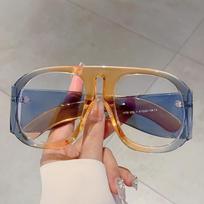 non-polarized Oversized Oval Glasses Women Gradient Anti blue light Big Spectacle Ladies Clear Lens Female Eyeglasses brown
