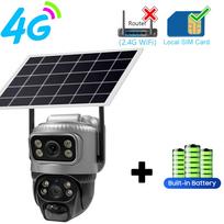 2025 m. nauja išmaniųjų namų apsaugos saulės kamera 4G SIM kortelė 8MP 4K belaidė 360 stebėjimo lauko IP kamera PTZ vaizdo stebėjimas 4G Cam