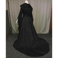 Viduramžiškas Retro Moteriškas Cosplay Korsetas Vestuvinė Suknelė su Gobtuvu - 4 Spalvos 5XL black