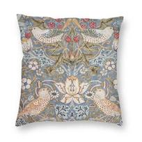William Morris Braškių vagis Raudona pagalvės užvalkalas Aksominis prabangus mesti pagalvės Namų dekoras Sofai Svetainei Pagalvės užvalkalas 12x12in 30x30cm