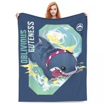 Marvel-Rivals PVP Jeff the Land Shark Blanket Gamerverse Super Hero Flannel Throw Blankets Bed Sofa Soft Warm Portable Rug Piece 30x40in