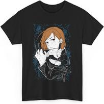 Jujutsu Nobara Anime T-Shirt Unisex Kaisen Kugisaki Anime Japanese Cotton M-52 XXL juoda