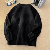 Men's Lazy Style Knit Crew Neck Sweater - Thickened Trendy Autumn/Winter Base Layer XL