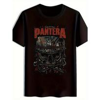 Europos dydis Vyriški Juodi Pantera Grafikos Dydžio Per Dydį T-shirt Drąsus Kaukolės Įrankio Dizainas Trumpomis Rankovėmis Apvalia Kaklo Ištisus Sezonus Komfortas Skalbiamas Mašinoje Atsitiktinis S juoda