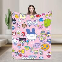 Cartoon Tamagotchis Park Knitted Blanket Fleece Ultra-Soft Throw Blankets for Car Sofa Couch Bedspread 75x90cm