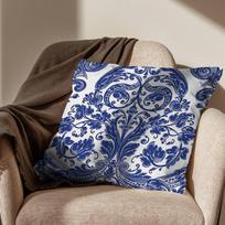 Mėlynos ir baltos porceliano pagalvės užvalkalas Sofa Svetainė Miegamasis Galvūgalis Atlošo pagalvėlė Kvadratinė pagalvėlė Pietų metas 45x45cm