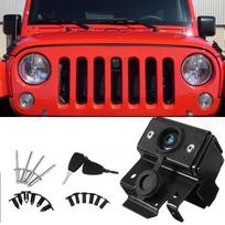 Grille Hood Lock Kit Front Engine Compartment Hood Cover Anti-Theft Assembly locking Hood Catch For Jeep Wrangler JK 2007-2018 red
