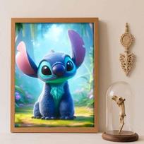 Disney diamond painting 5D round diamond full of diamonds Stitch diy handmade stickers, home decoration paintings Round 20x30cm