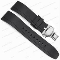20mm 22mm 24mm TPU Strap for Rolex Waterproof Rubber Watch Band for Seiko Quick Release Silicone Diving Bracelet Butterfly Clasp 24mm&Silver Buckle juoda