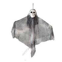 Eerie Ghostly Bride And Grim Reapers Halloweens Decoration Set With Sheer Fabric For Spookys Haunteds House Theme P9YB gray