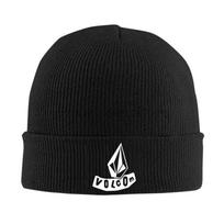 Custom Volcoms Logo Print Bonnet Hats Men Women Trendy Knitted Hat Outdoor Skullies Beanies Autumn Winter Pattern Head Wrap Caps One Size black