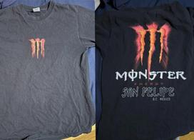 Vtg style Monster Energy Racing short sleeve black color 2 side shirt VK00213 Unisex T-Shirt M gray