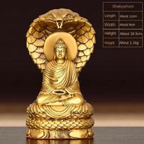Fengshui Shakyamuni Home Buddha Hall Crafts Buddha Statue Home Living Bedroom Sculptures brown