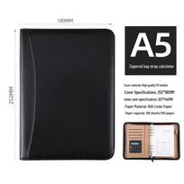 Detachable Multi-Functional A5 Notebook Binder with Calculator and Zipper Bag gray
